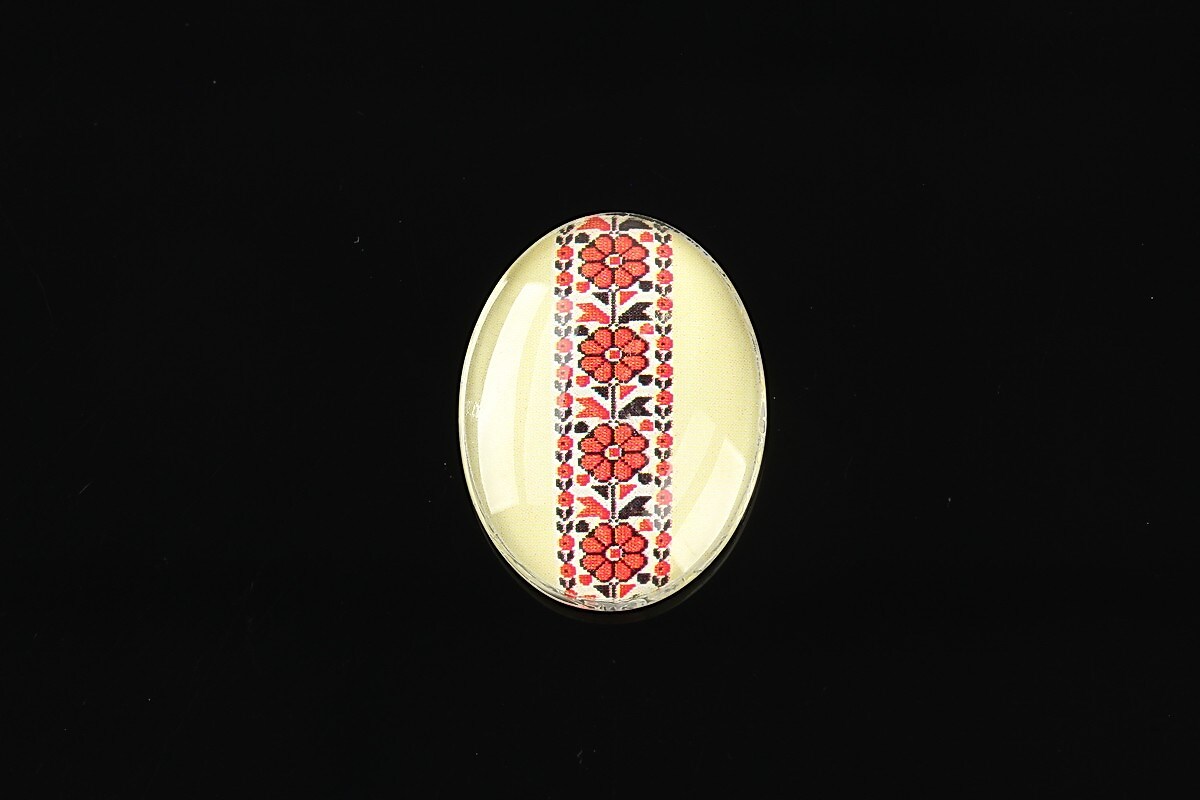 Cabochon sticla 25x18mm "Folclor" cod 1034