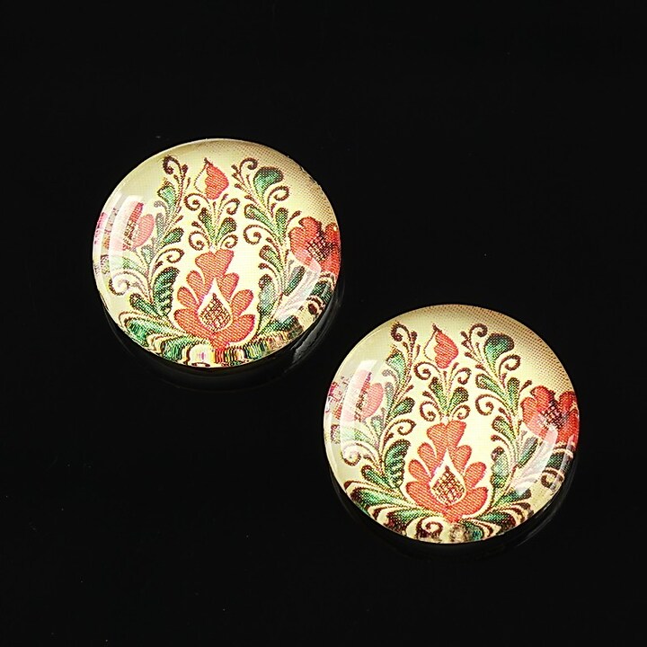 Cabochon sticla 18mm "Folclor" cod 1037