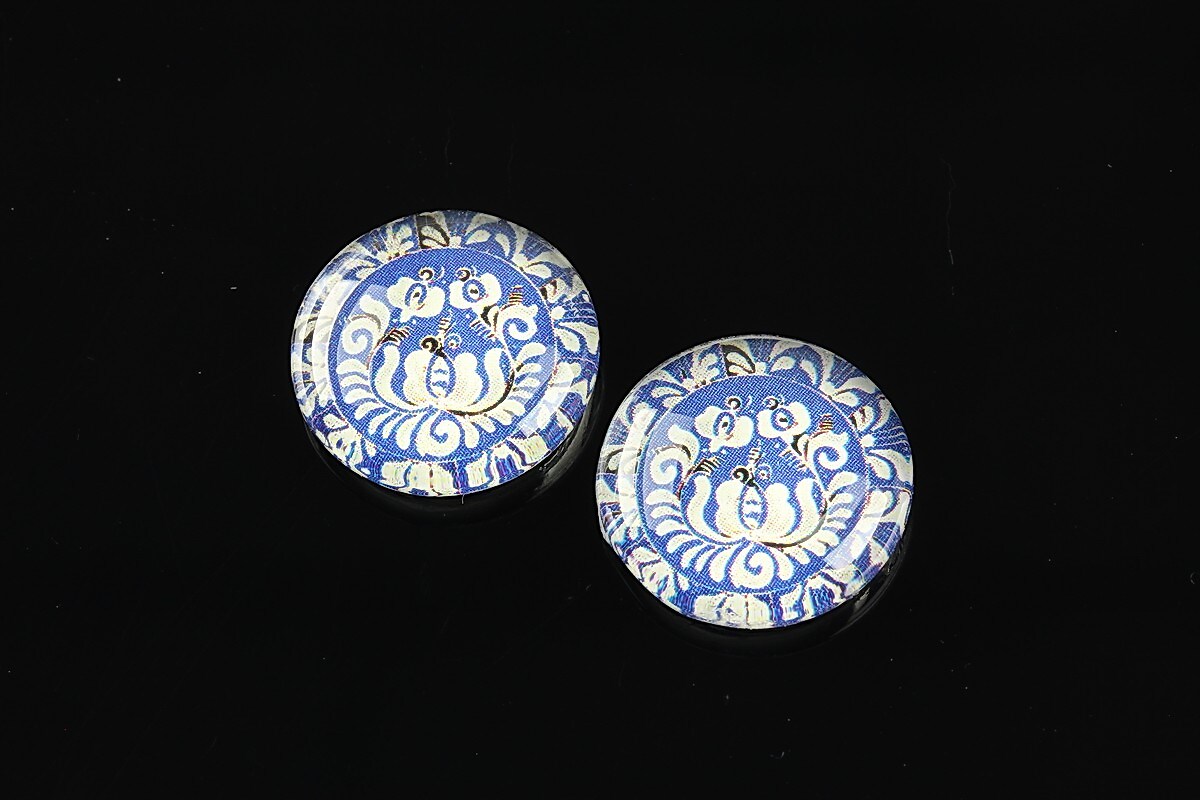 Cabochon sticla 18mm "Folclor" cod 1041