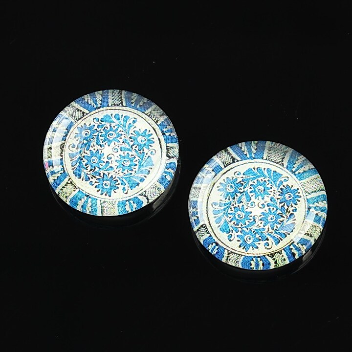 Cabochon sticla 18mm "Folclor" cod 1042