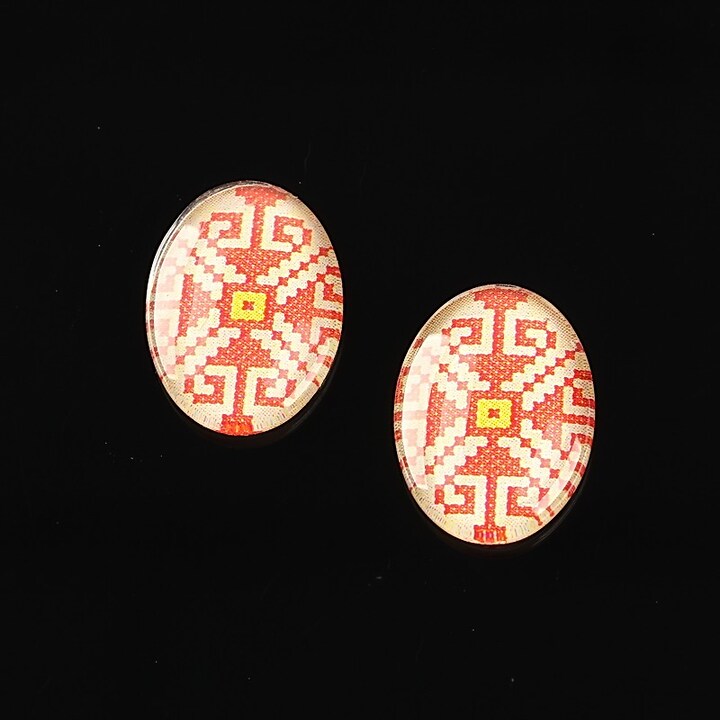 Cabochon sticla 18x13mm "Folclor" cod 1050