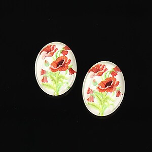 Cabochon sticla 18x13mm "Folclor" cod 1062