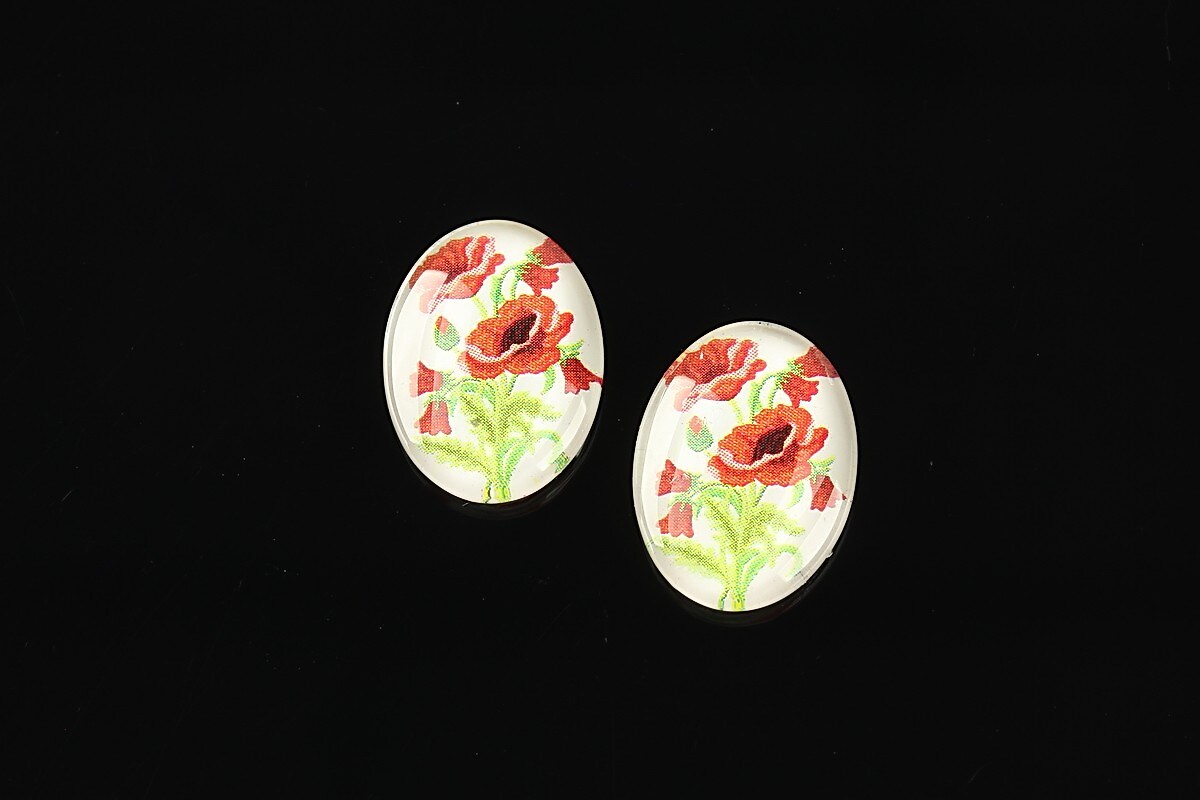 Cabochon sticla 18x13mm "Folclor" cod 1062