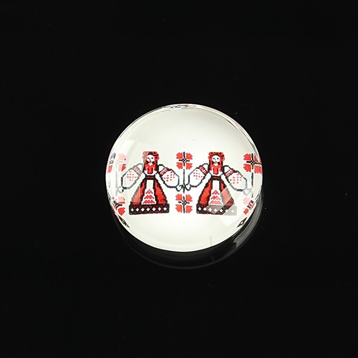 Cabochon sticla 20mm "Folclor" cod 1073