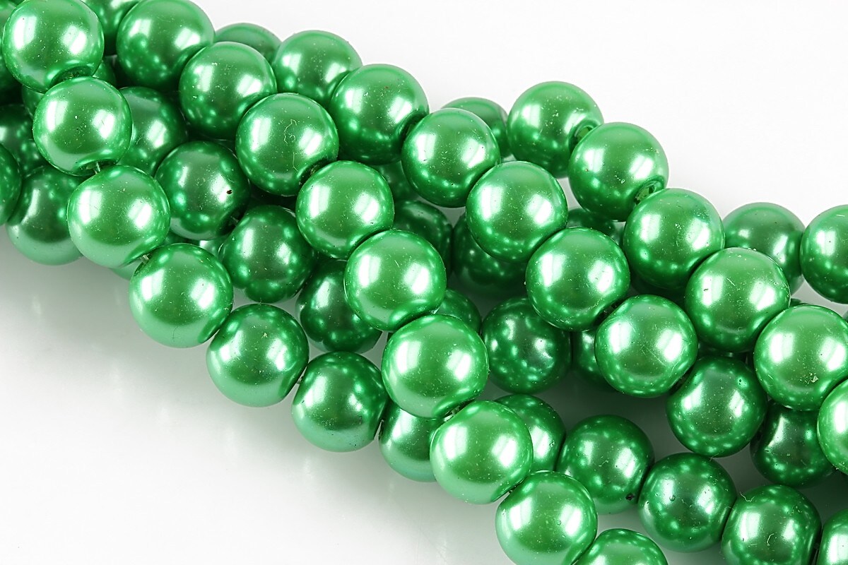 Perle de sticla, sfere 8mm - verde menta (100 buc.)