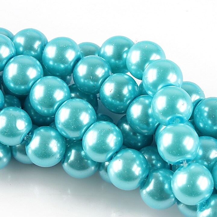 Perle de sticla, sfere 8mm - aquamarine (100 buc.)