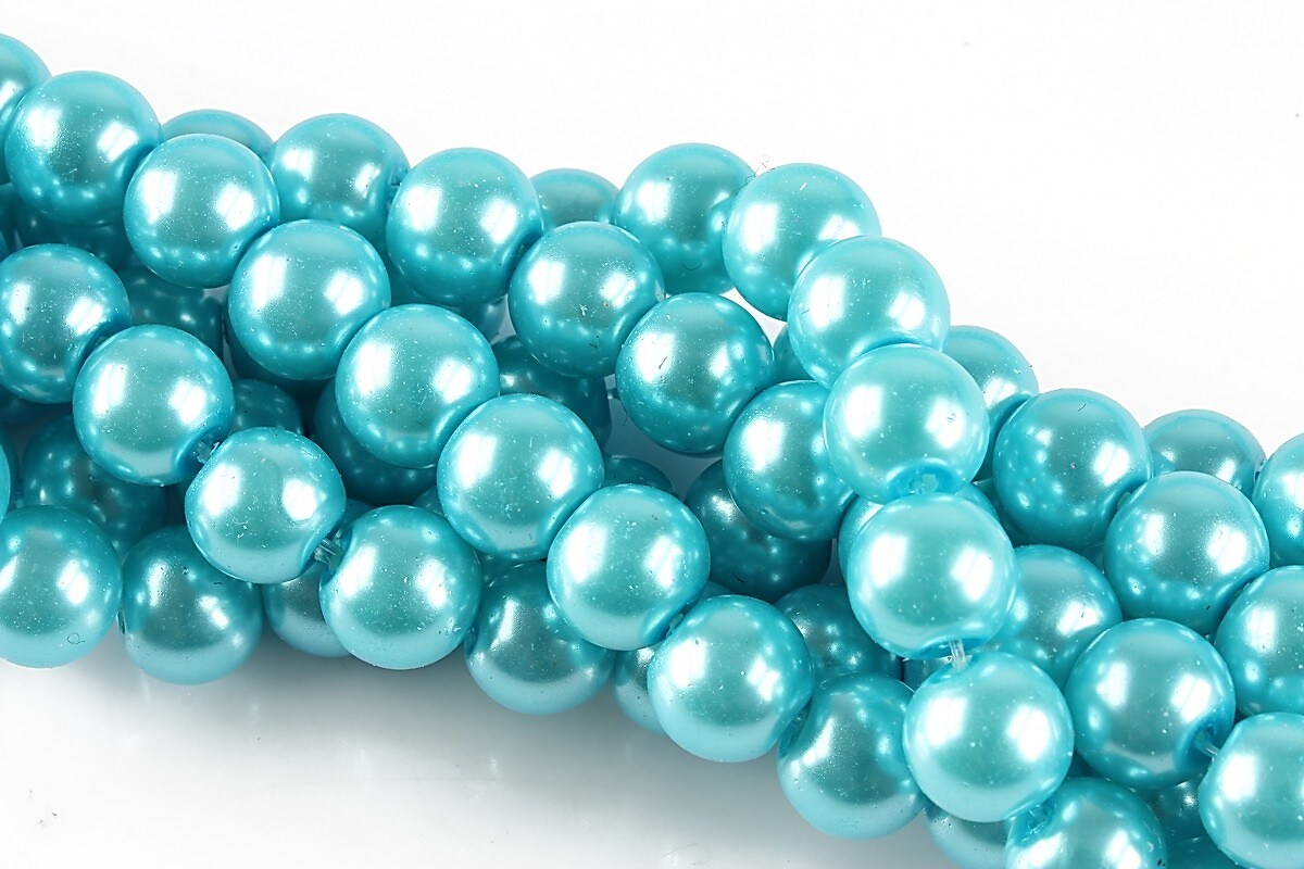 Perle de sticla, sfere 8mm - aquamarine (100 buc.)
