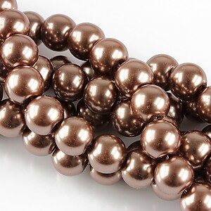 Perle de sticla, sfere 8mm - maro (100 buc.)