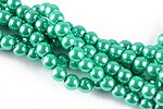 Perle de sticla, sfere 6mm - verde turcoaz (100 buc.)
