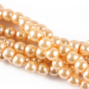 Perle de sticla, sfere 6mm - salmon (100 buc.)