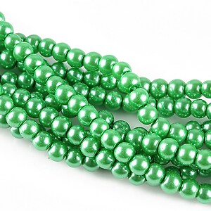 Perle de sticla, sfere 4mm - verde menta (100 buc.)