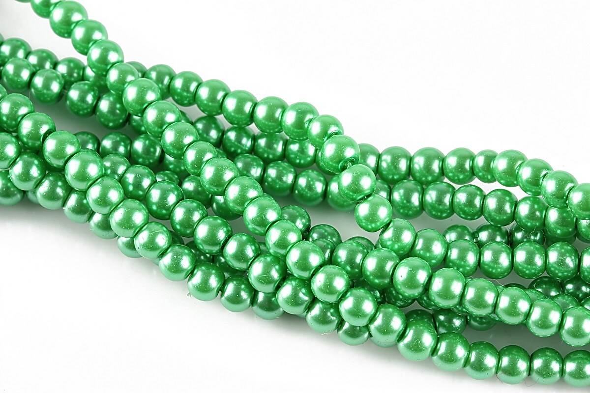 Perle de sticla, sfere 4mm - verde menta (100 buc.)