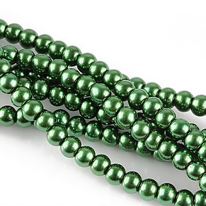 Perle de sticla, sfere 4mm - verde imperial (100 buc.)