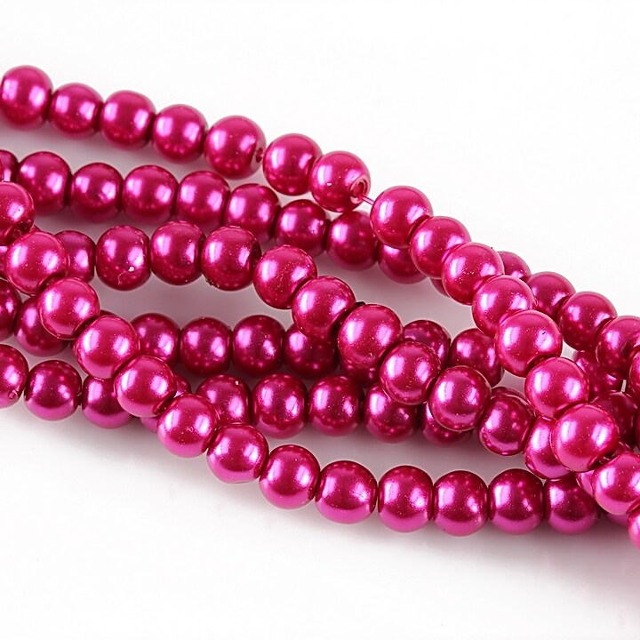 Perle de sticla, sfere 4mm - magenta (100 buc.)