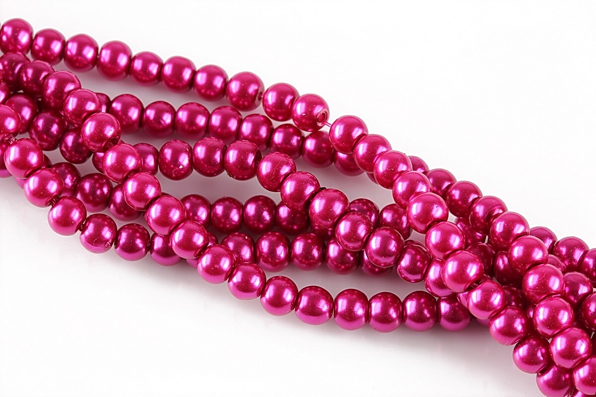 Perle de sticla, sfere 4mm - magenta (100 buc.)