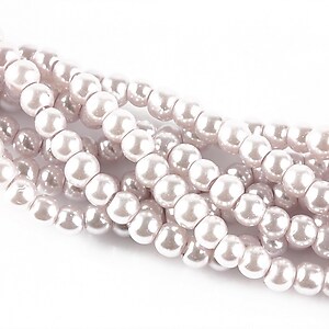 Perle de sticla, sfere 4mm - gri lavanda (100 buc.)