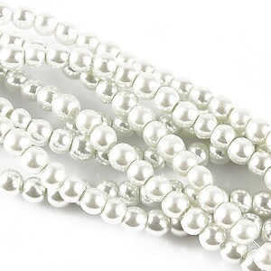 Perle de sticla, sfere 4mm - gri deschis (100 buc.)