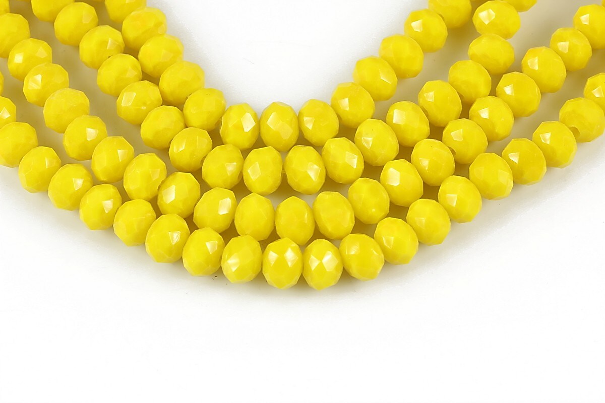 Cristale rondele 4x6mm - galben lamaie opac