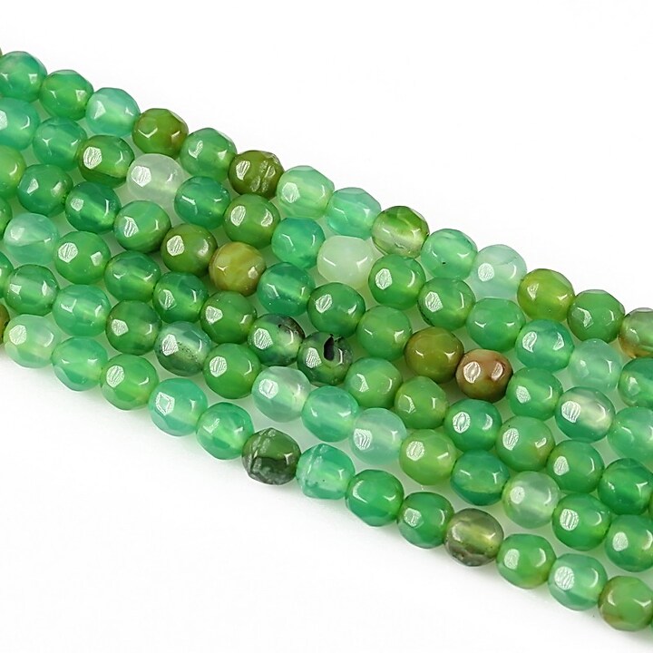 Agate fatetate sfere 4mm - verde