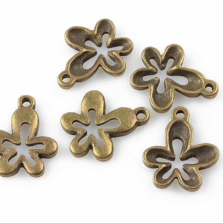 Charm bronz floare 17x15mm