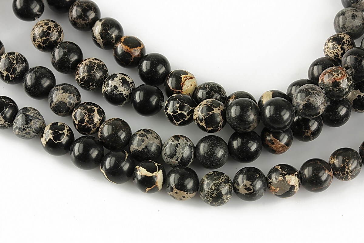 regalite de sinteza negru sfere 6mm