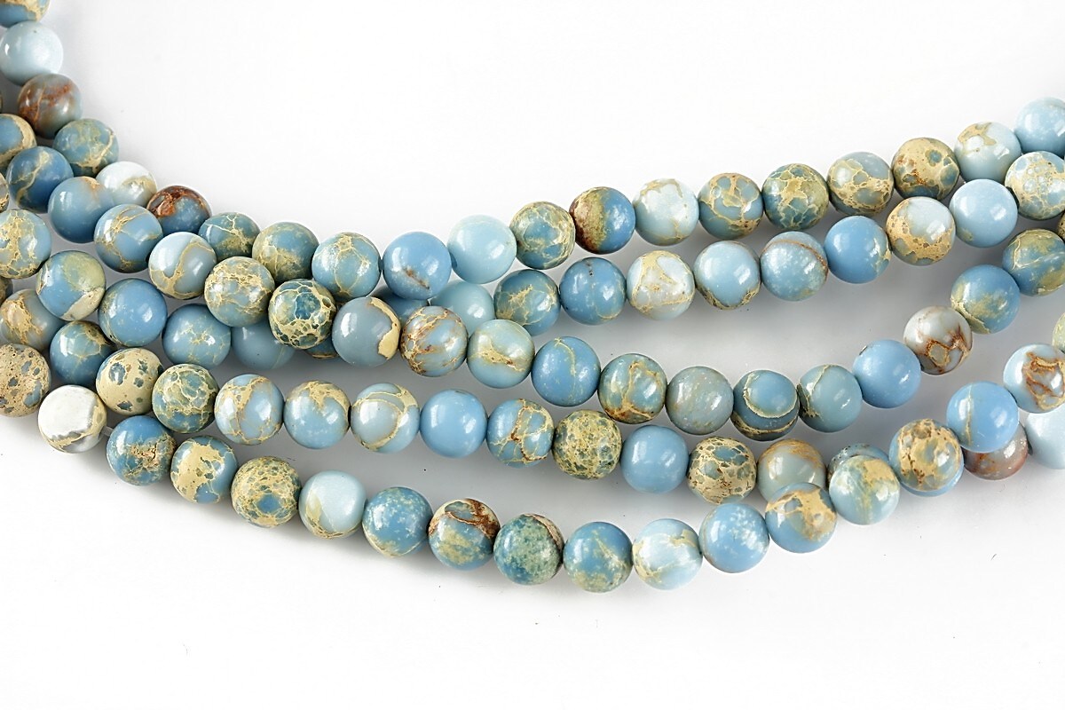 regalite de sinteza albastru sfere 4mm (10 buc.)