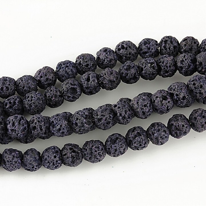 Margele lava mov indigo sfere 4mm (10 buc.)