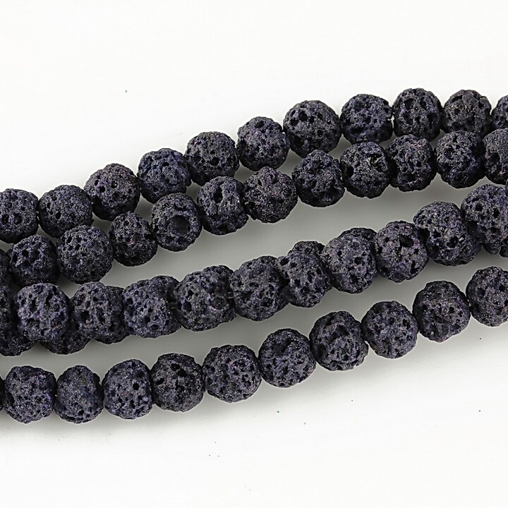 Margele lava mov indigo sfere 4mm (10 buc.)