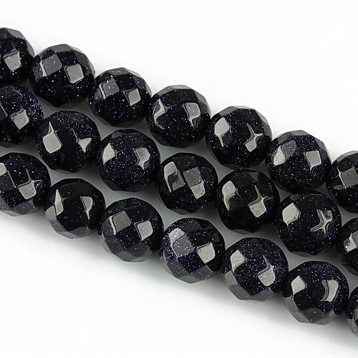 Blue Goldstone sfere fatetate 8mm