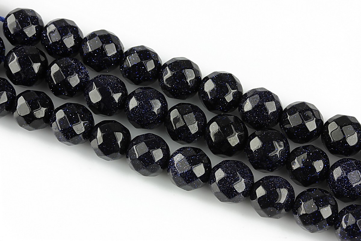 Blue Goldstone sfere fatetate 8mm