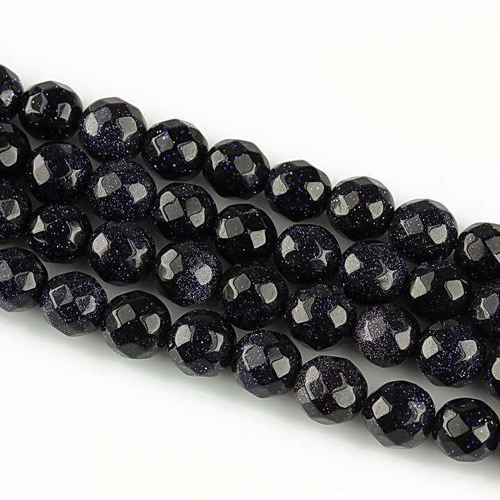 Blue Goldstone sfere fatetate 6mm