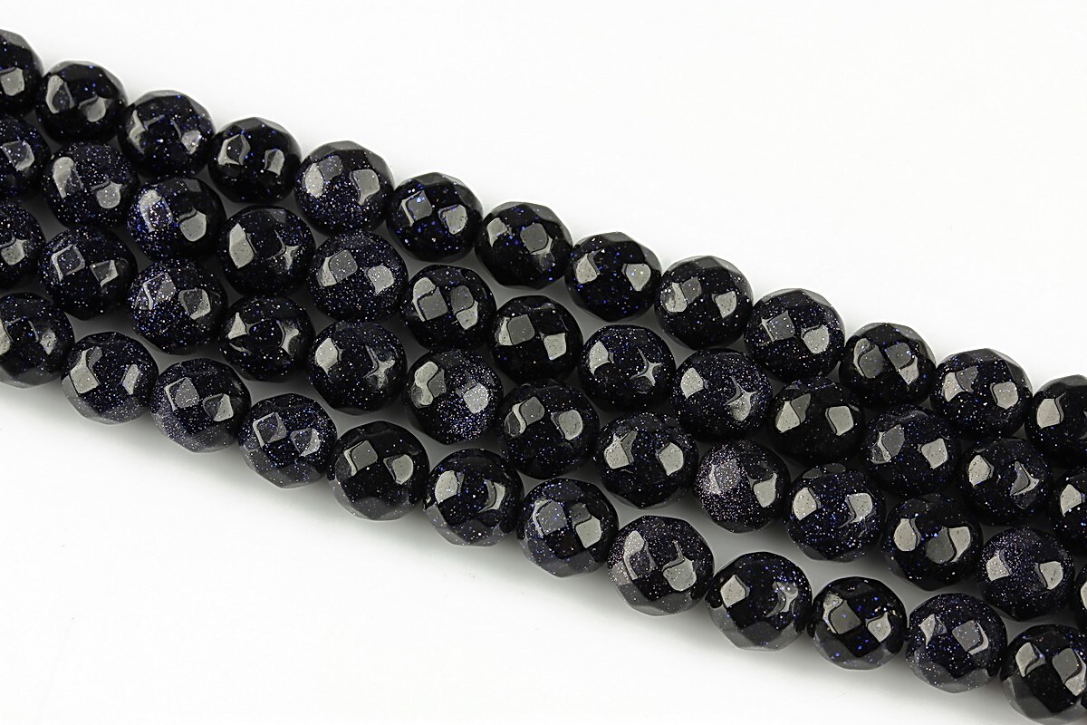 Blue Goldstone sfere fatetate 6mm