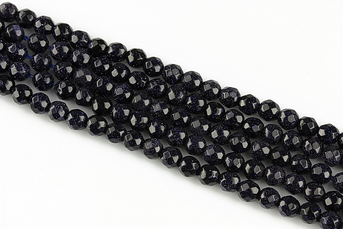 Blue Goldstone sfere fatetate 4mm