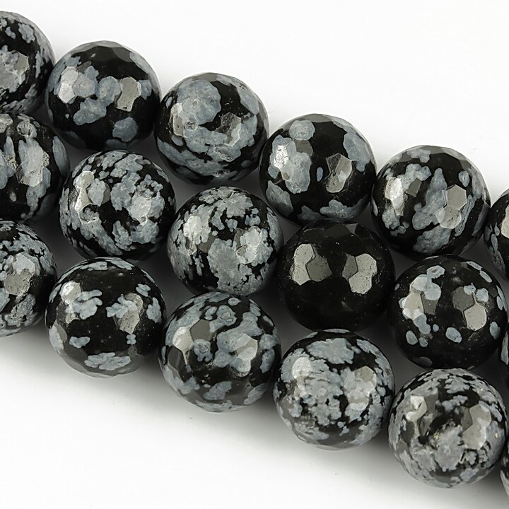 Snowflake obsidian sfere fatetate 10mm