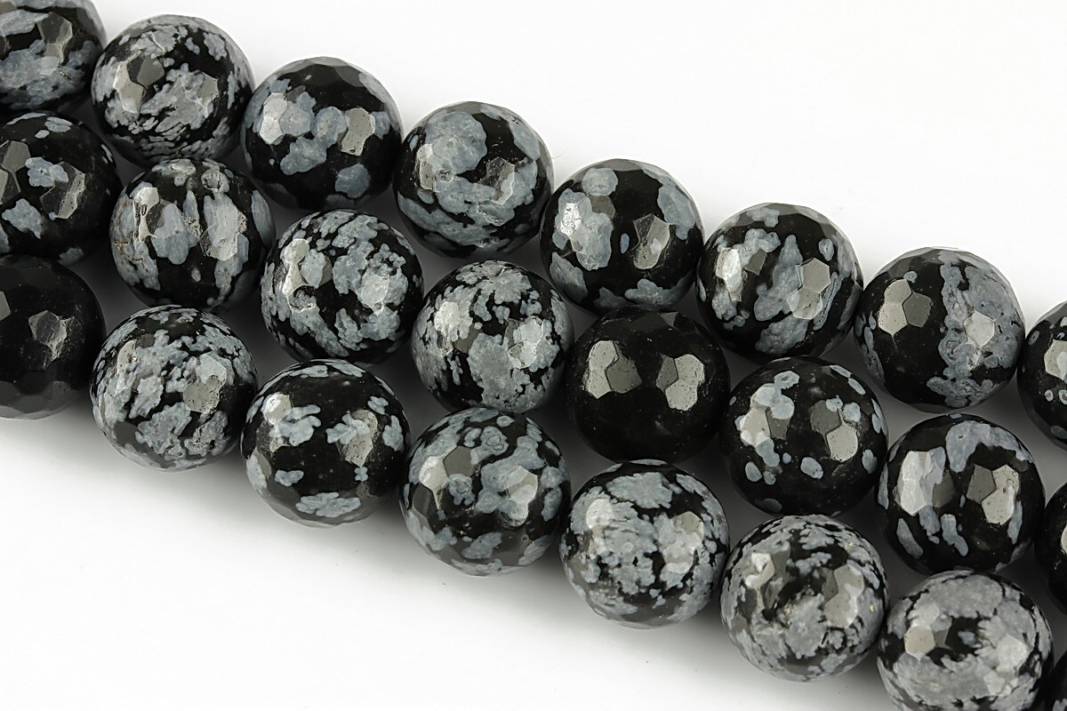 Snowflake obsidian sfere fatetate 10mm