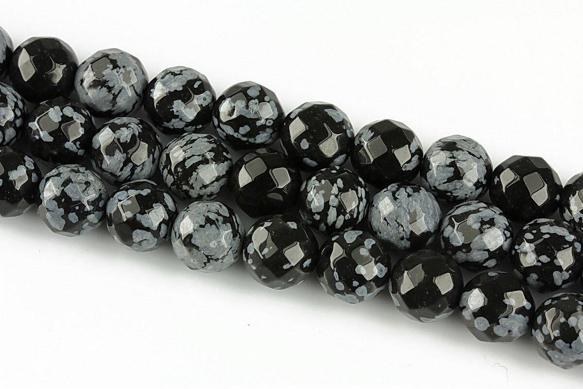 Snowflake obsidian sfere fatetate 8mm