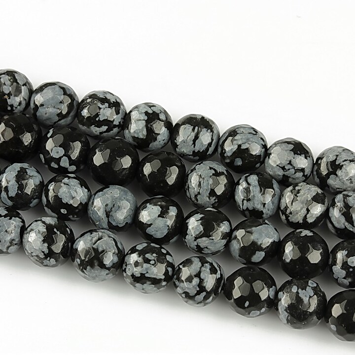 Snowflake obsidian sfere fatetate 6mm