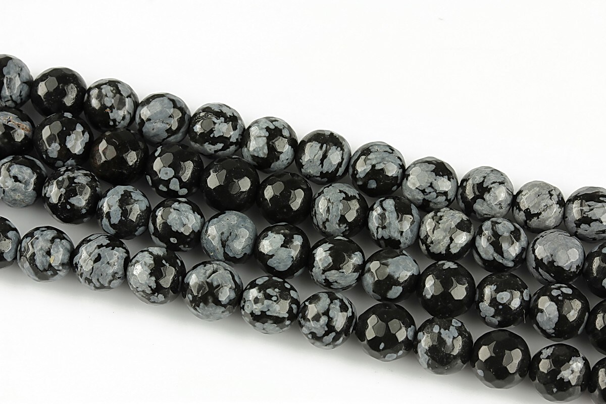 Snowflake obsidian sfere fatetate 6mm