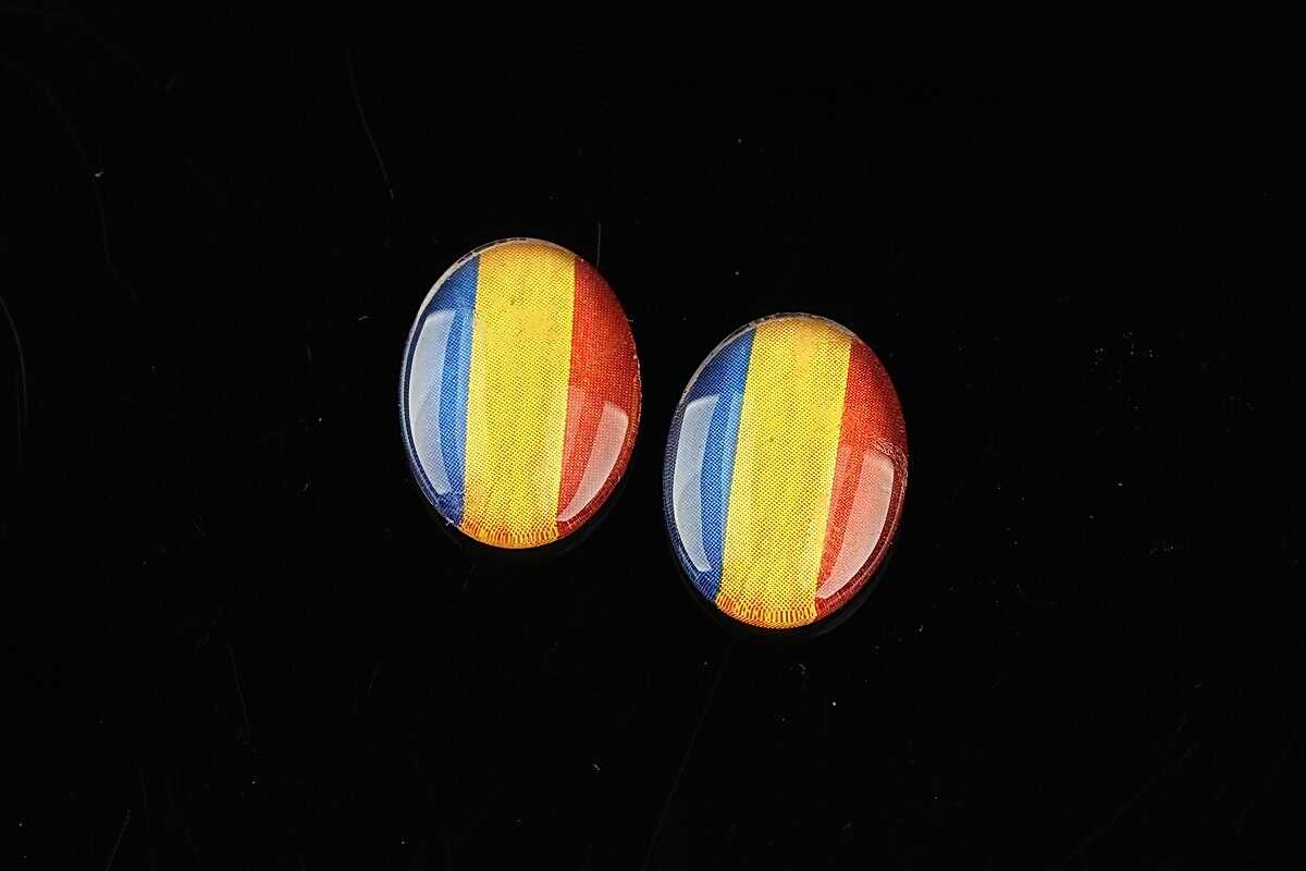 Cabochon sticla 18x13mm "Folclor" cod 1056