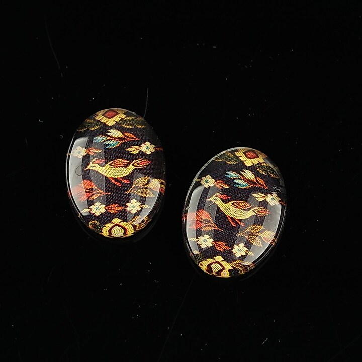 Cabochon sticla 18x13mm "Folclor" cod 1057