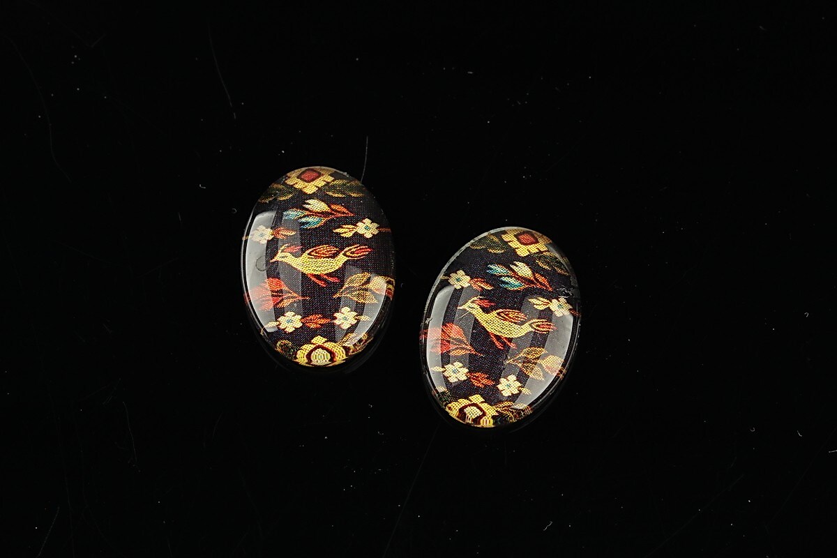 Cabochon sticla 18x13mm "Folclor" cod 1057