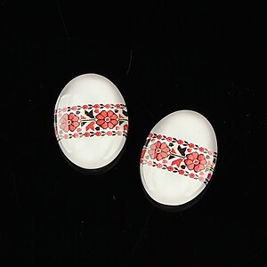 Cabochon sticla 18x13mm "Folclor" cod 1063