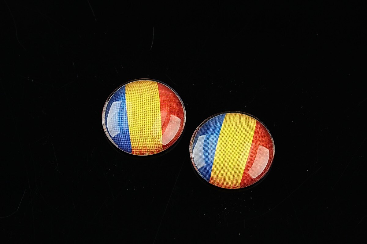 Cabochon sticla 16mm "Folclor" cod 1076