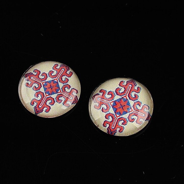 Cabochon sticla 16mm "Folclor" cod 1092