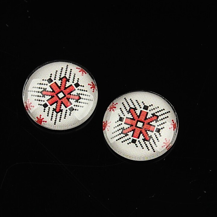 Cabochon sticla 16mm "Folclor" cod 1080