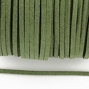 Snur suede (imitatie piele intoarsa) 3x1mm (5m) - verde olive
