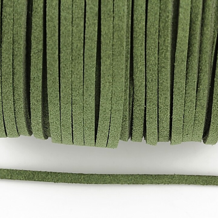 Snur suede (imitatie piele intoarsa) 3x1mm (5m) - verde olive