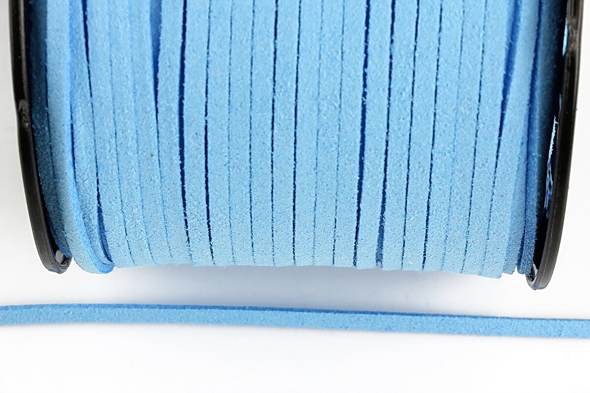 Snur suede (imitatie piele intoarsa) 3x1mm (5m) - bleu