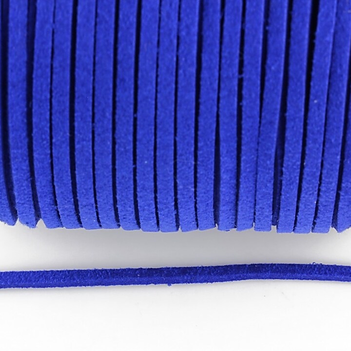 Snur suede (imitatie piele intoarsa) 3x1mm (5m) - albastru cobalt