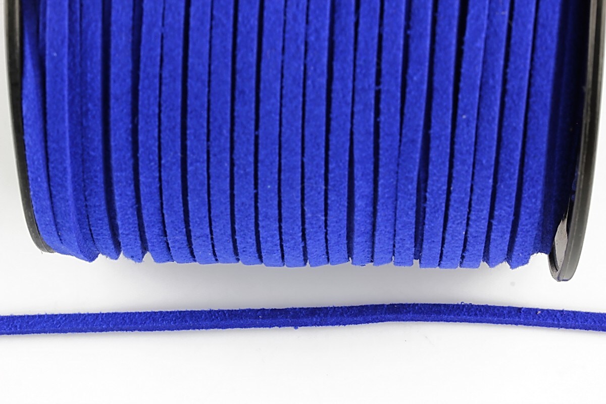 Snur suede (imitatie piele intoarsa) 3x1mm (5m) - albastru cobalt